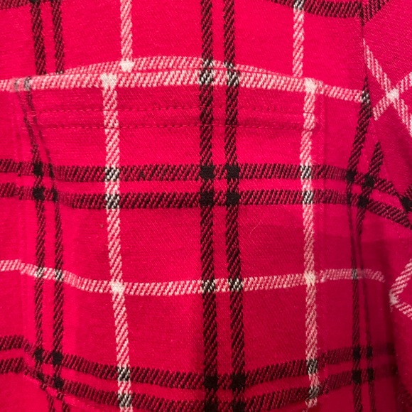 Lands End woman’s red plaid long sleeve top with stretch. Preowned in great cond - Picture 3 of 14